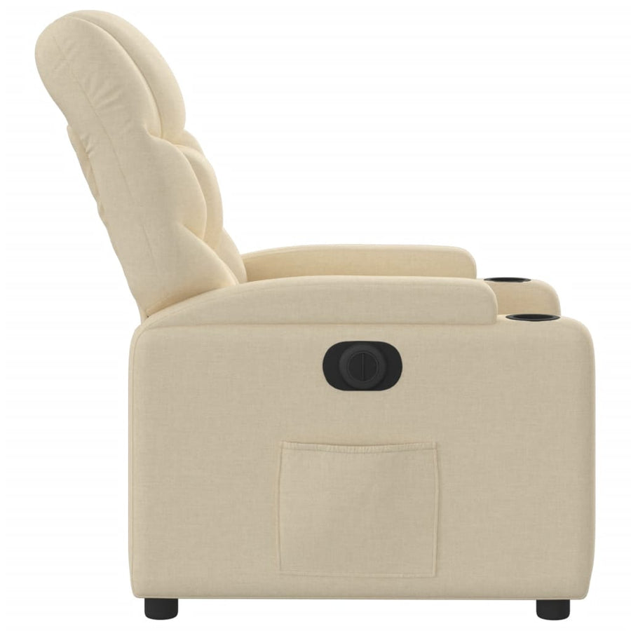 Fauteuil verstelbaar elektrisch stof crèmekleurig 1 Nee