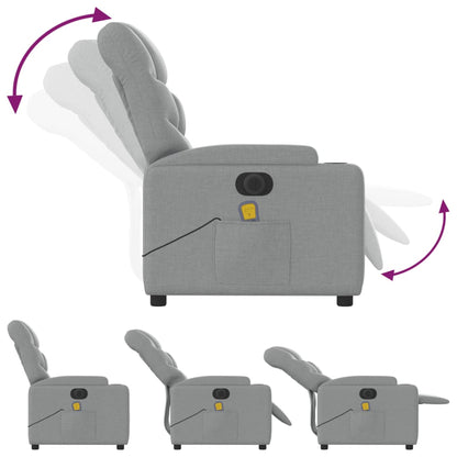 Massagestoel Stof Lichtgrijs Ja Elektrisch verstelbaar