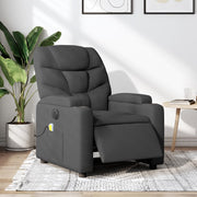 Massagestoel elektrisch verstelbaar stof donkergrijs 74x89x100 cm