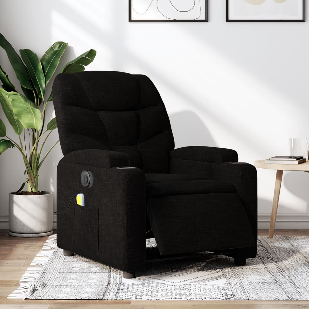 Massagestoel Stof Zwart Ja Elektrisch verstelbaar