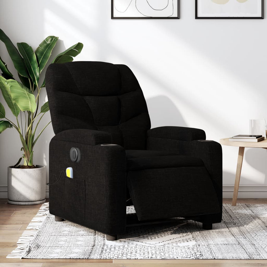 Massagestoel Stof Zwart Ja Elektrisch verstelbaar
