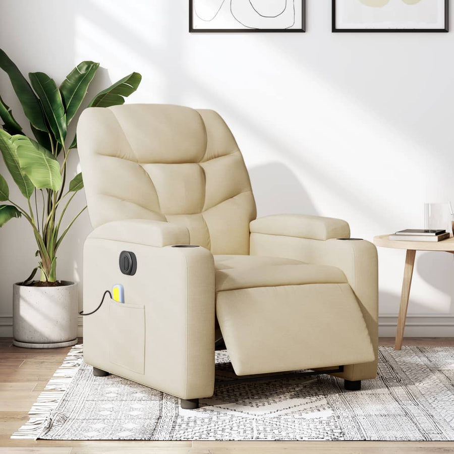 Massagestoel Stof Kleurig Crème Ja Elektrisch verstelbaar