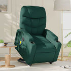 Sta-op stoel donkergroen stof massage elektrisch verstelbaar