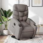 Rise-and-recline armchair electric adjustable fabric taupe