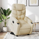 Electric adjustable riser recliner fabric cream