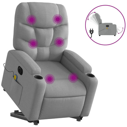 Sta-Op-Massagestoel Stof Lichtgrijs Ja Elektrisch verstelbaar