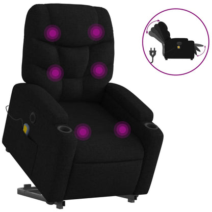 Sta-Op-Massagestoel Stof Zwart Ja Elektrisch verstelbaar