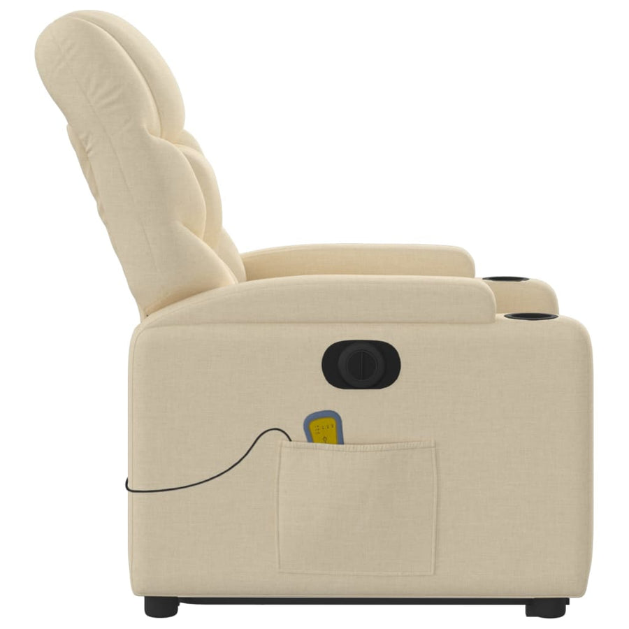 Sta-Op-Massagestoel Stof Kleurig Crème Ja Elektrisch verstelbaar