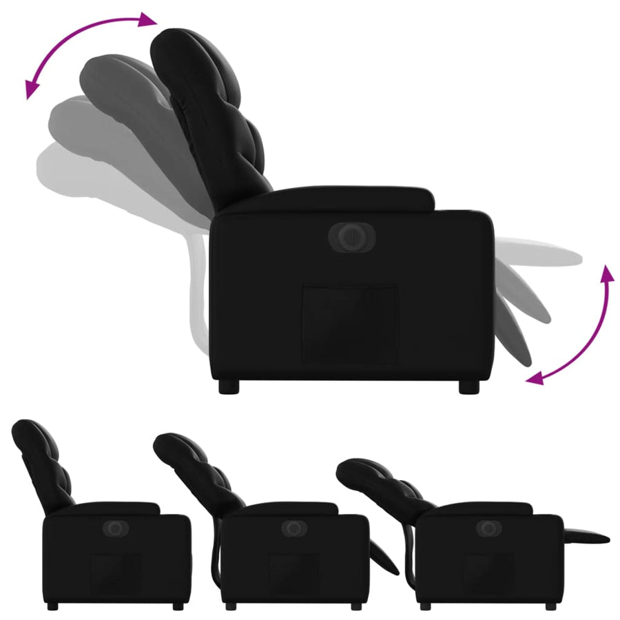 Fauteuil elektrisch verstelbaar kunstleer zwart Nee Elektrisch verstelbaar