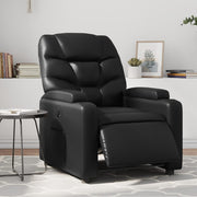 Electric adjustable armchair black faux leather