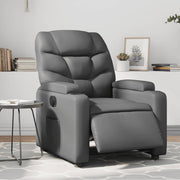 Recliner electric faux leather grey