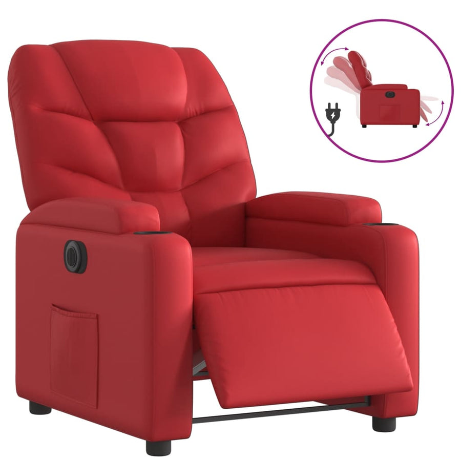 Fauteuil verstelbaar elektrisch kunstleer rood Nee Elektrisch verstelbaar