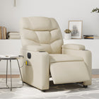 Electric adjustable massage chair faux leather cream