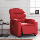 Massage chair adjustable electric faux leather red