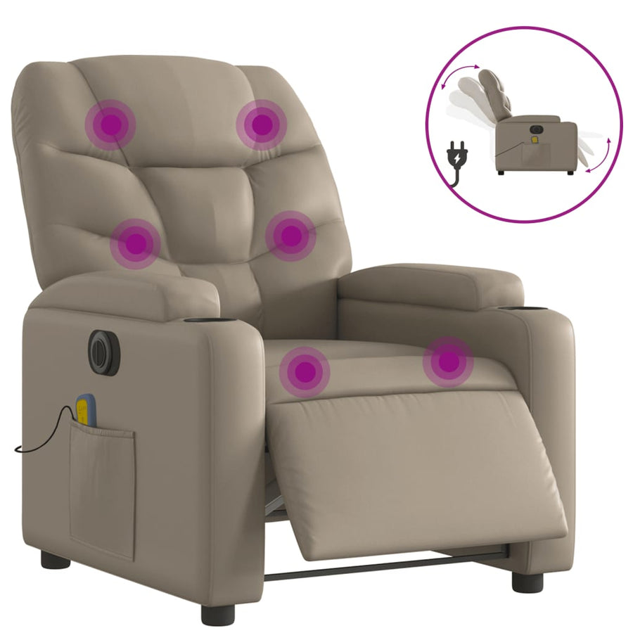 Massagestoel Verstelbaar Elektrisch Kunstleer Kleurig Cappuccino Ja Elektrisch verstelbaar
