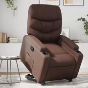 Sta-op-fauteuil elektrisch verstelbaar kunstleer bruin