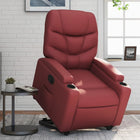 Recliner artificial leather wine red
