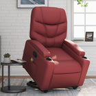 Lift Recliner Adjustable Faux Leather Wine Red