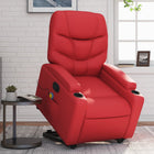 Recliner massage chair adjustable faux leather red