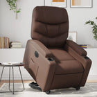 Electric lift chair faux leather brown