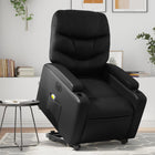 Electric recline and massage chair artificial leather black