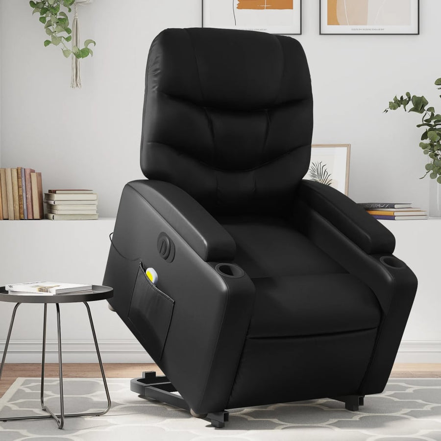 Sta-Op-Massagestoel Elektrisch Kunstleer Zwart Ja Elektrisch verstelbaar