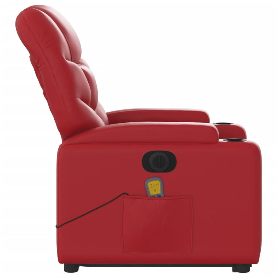 Sta-Op-Massagestoel Elektrisch Kunstleer Rood Ja Elektrisch verstelbaar