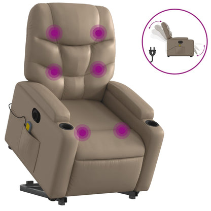 Sta-Op-Massagestoel Elektrisch Kunstleer Kleurig Cappuccino Ja Elektrisch verstelbaar