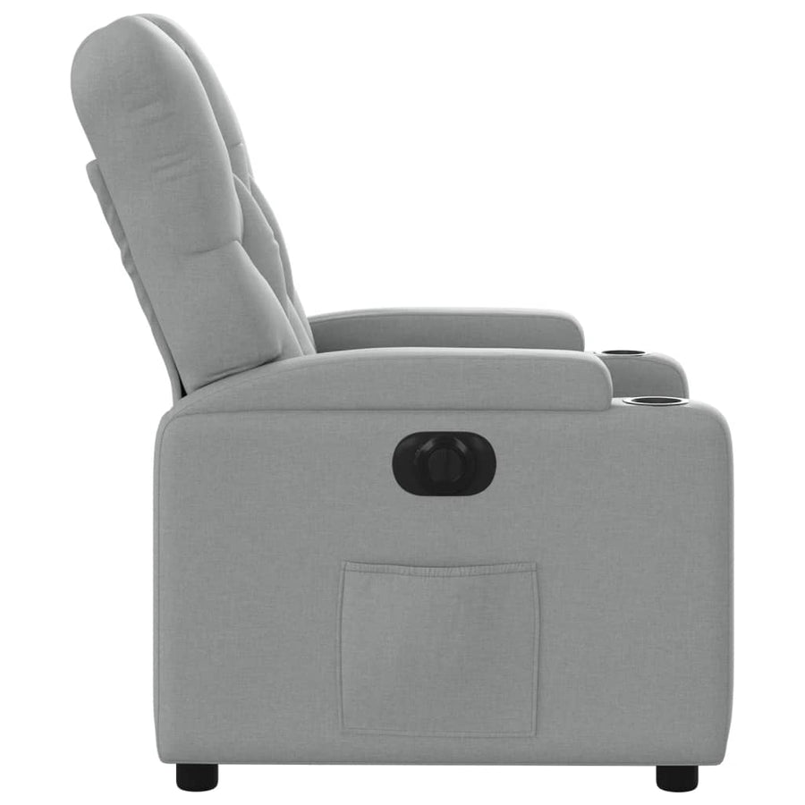 Fauteuil elektrisch verstelbaar stof lichtgrijs Nee Elektrisch verstelbaar