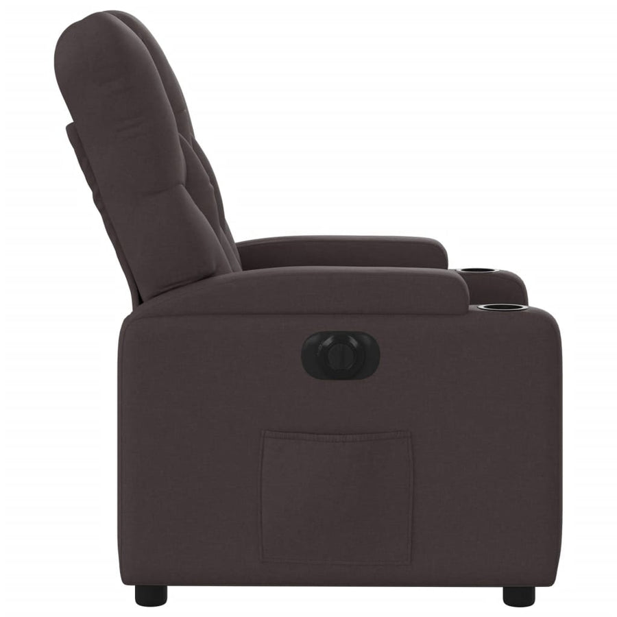 Fauteuil verstelbaar elektrisch stof donkerbruin 1 Nee