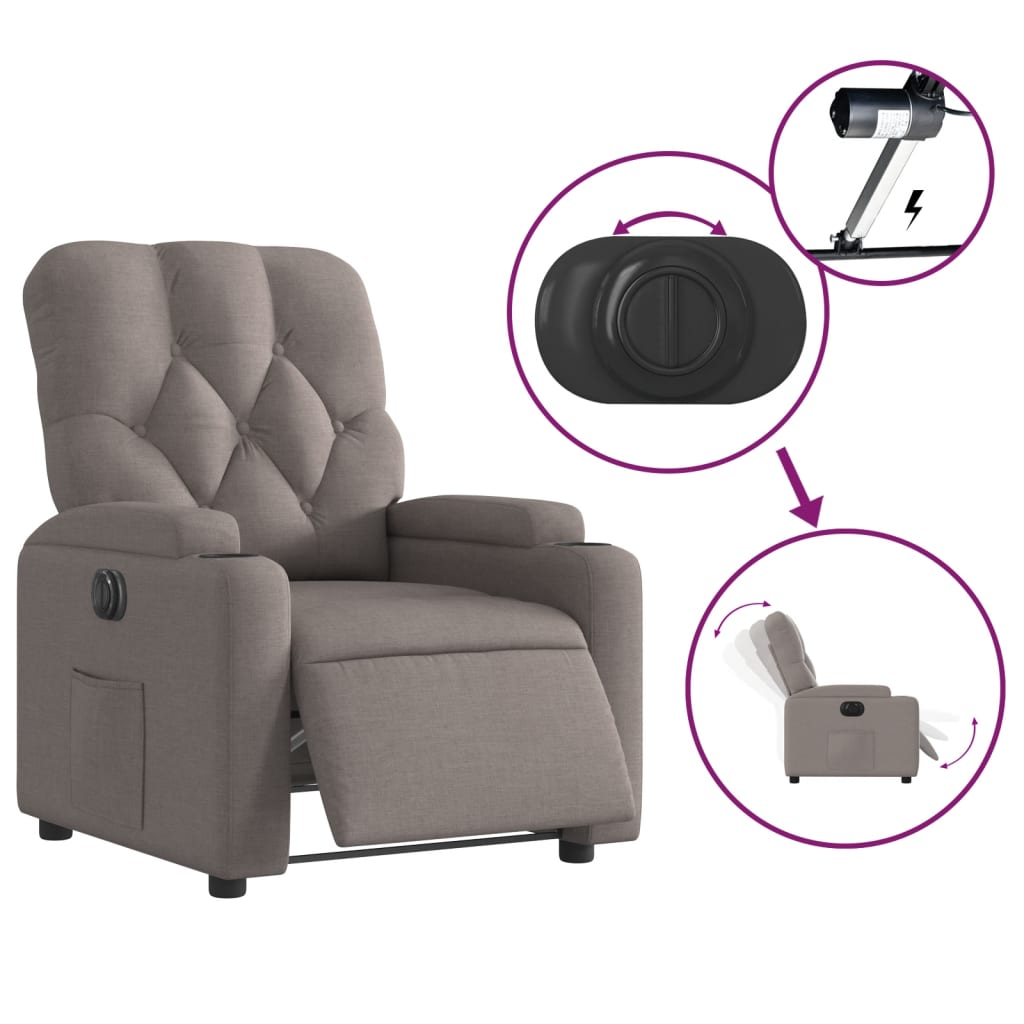 Fauteuil Verstelbaar Elektrisch Stof Taupe Nee Elektrisch verstelbaar