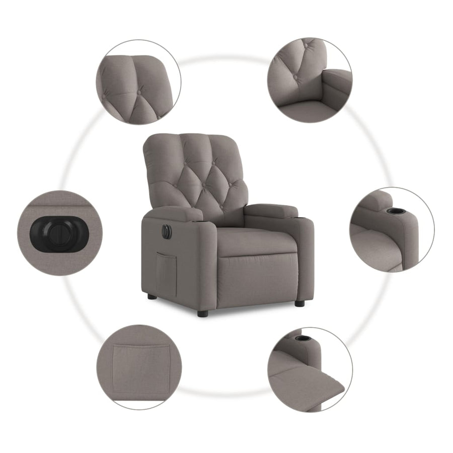 Fauteuil Verstelbaar Elektrisch Stof Taupe Nee Elektrisch verstelbaar