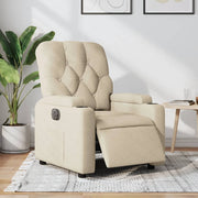 Electric adjustable armchair fabric cream-colored