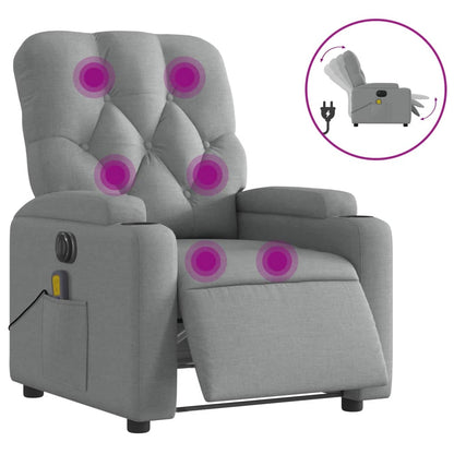 Massagestoel Stof Lichtgrijs Ja Elektrisch verstelbaar