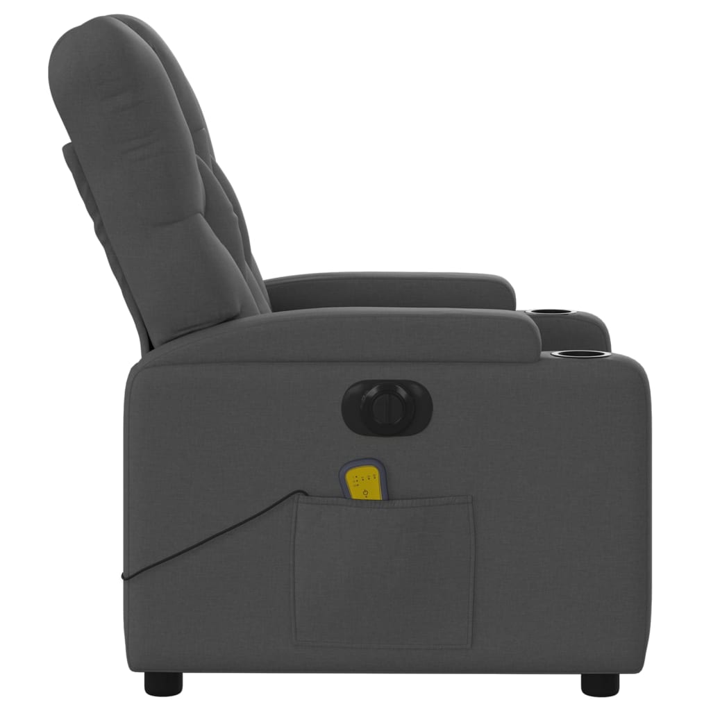 Massagestoel Stof Donkergrijs Ja Elektrisch verstelbaar