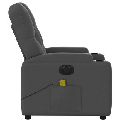 Massagestoel Stof Donkergrijs Ja Elektrisch verstelbaar