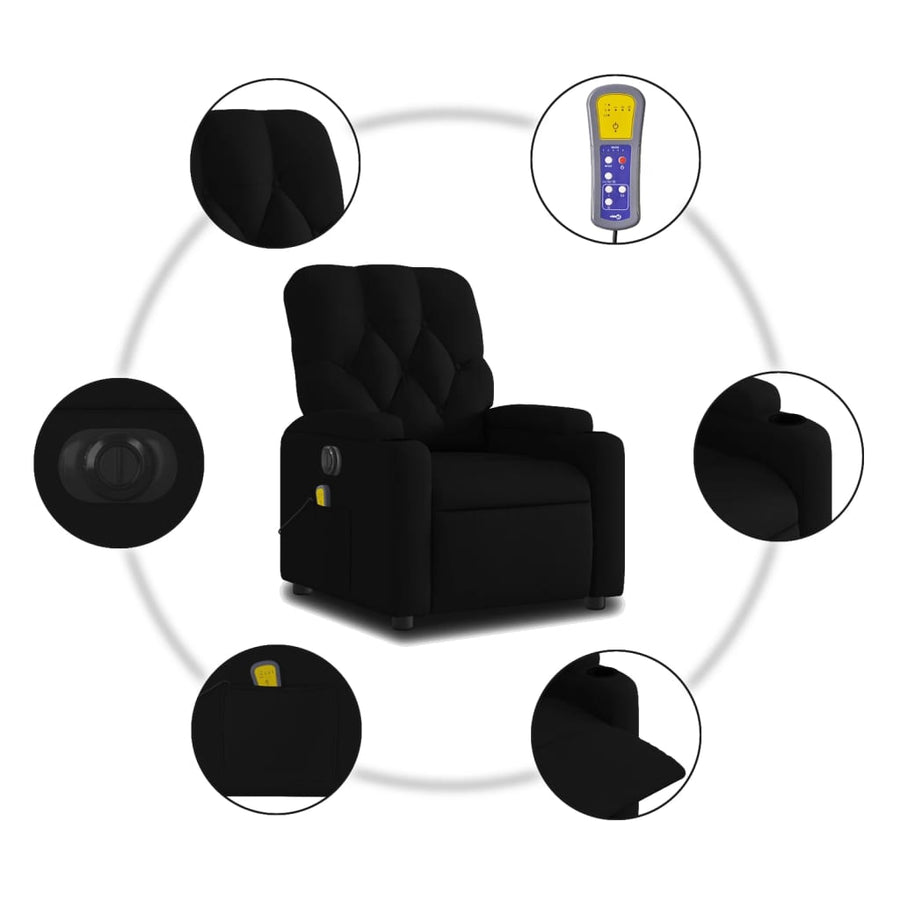 Massagestoel Stof Zwart Ja Elektrisch verstelbaar