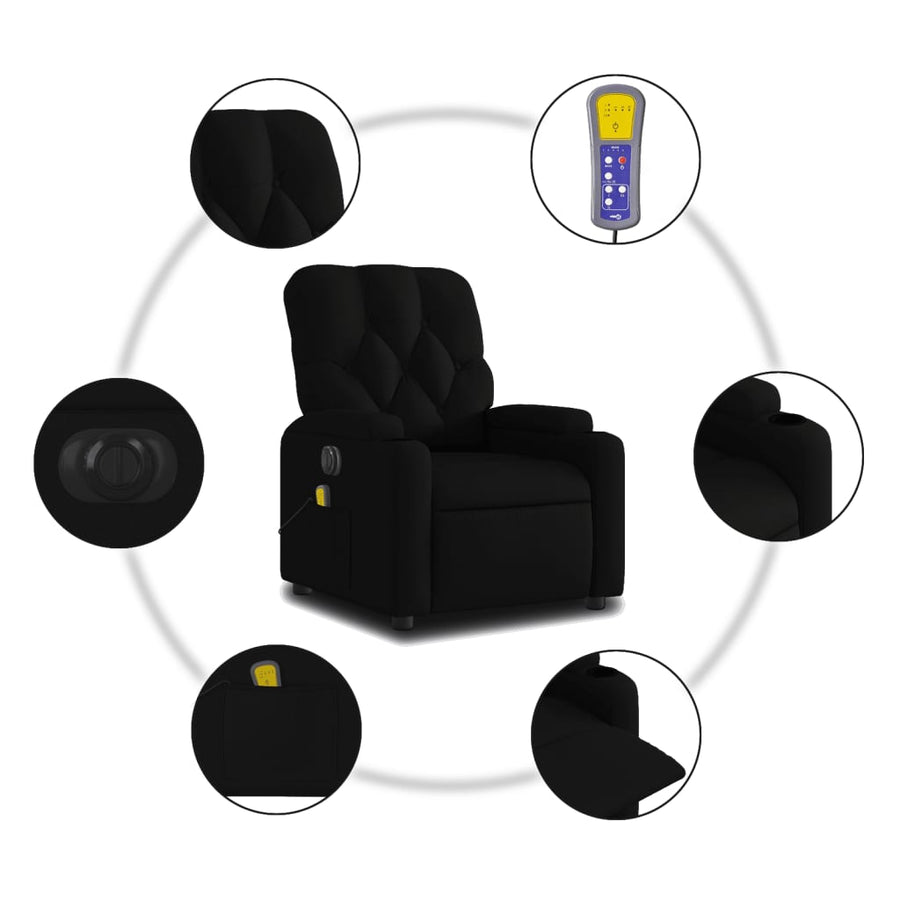 Massagestoel Stof Zwart Ja Elektrisch verstelbaar