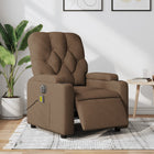 Electric adjustable massage chair, brown fabric