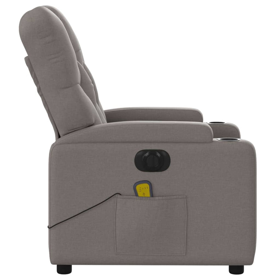 Massagestoel Stof Taupe Ja Elektrisch verstelbaar
