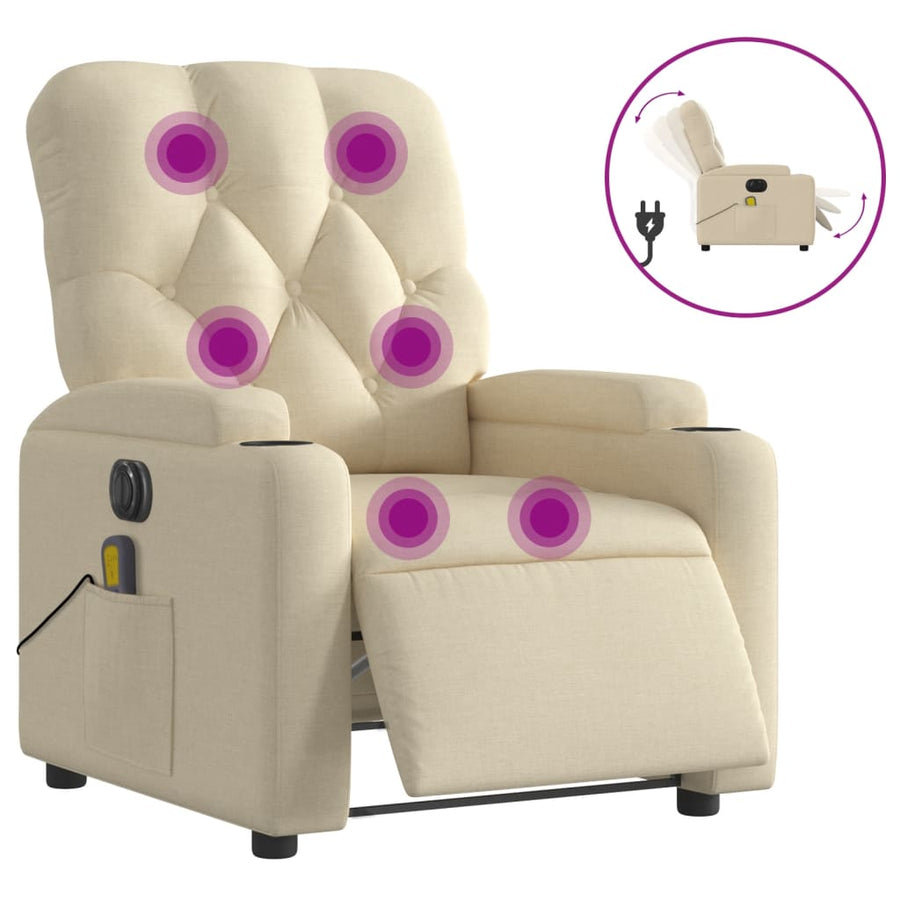 Massagestoel Stof Kleurig Crème Ja Elektrisch verstelbaar