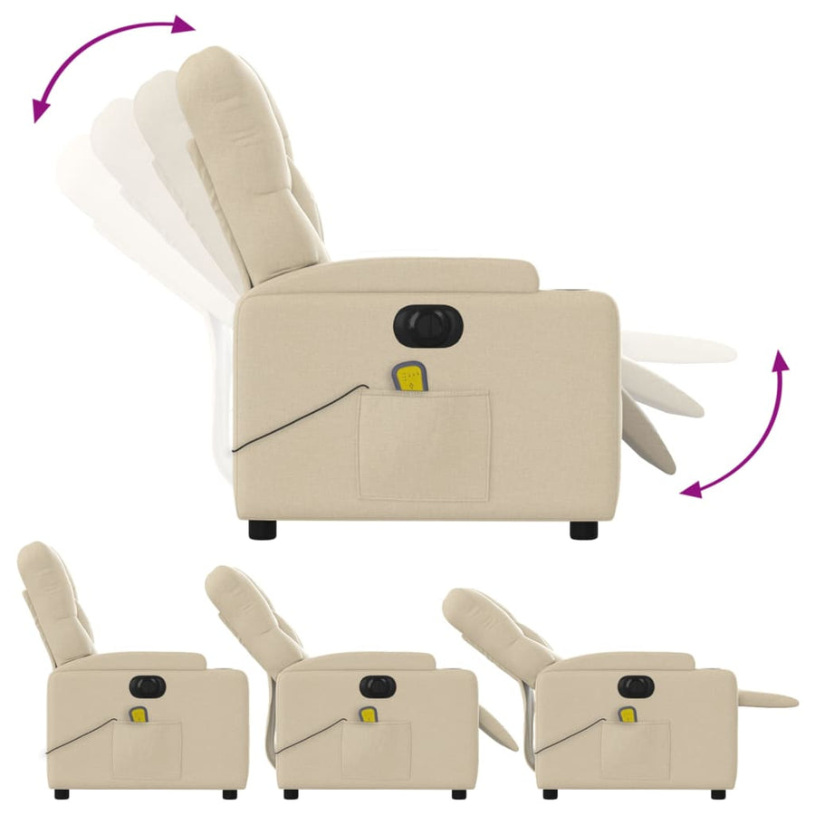 Massagestoel Stof Kleurig Crème Ja Elektrisch verstelbaar