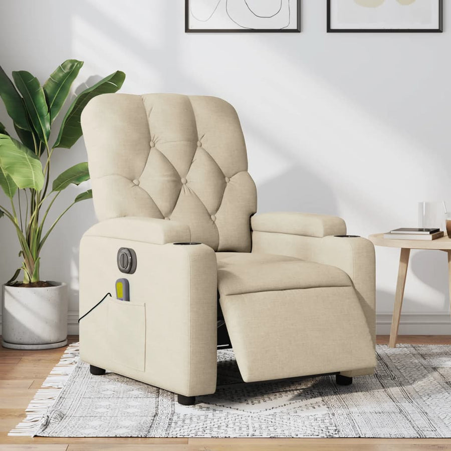Massagestoel Stof Kleurig Crème Ja Elektrisch verstelbaar