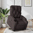 Adjustable dark brown fabric lift recliner