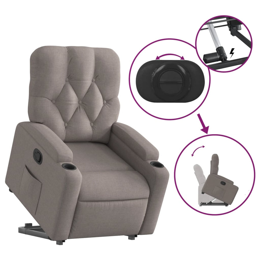 Sta-Op-Stoel Verstelbaar Stof Taupe Nee Handmatig verstelbaar