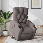 Rise-and-recline armchair electric adjustable fabric taupe