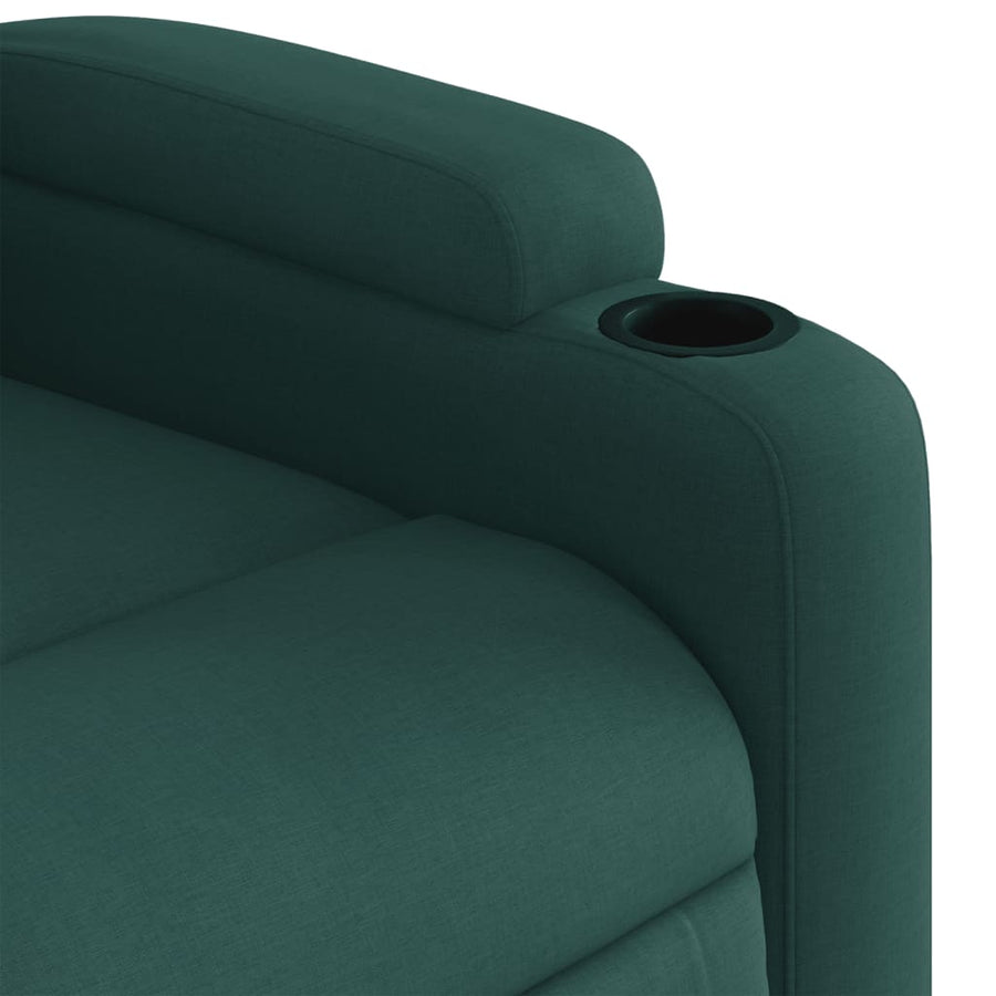 Sta-Op-Massagestoel Stof Donkergroen Ja Elektrisch verstelbaar