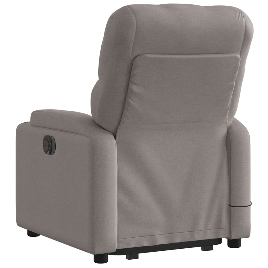 Sta-Op-Massagestoel Stof Taupe Ja Elektrisch verstelbaar