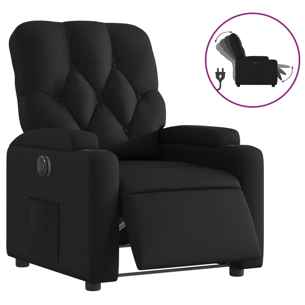 Fauteuil elektrisch verstelbaar kunstleer zwart Nee Elektrisch verstelbaar