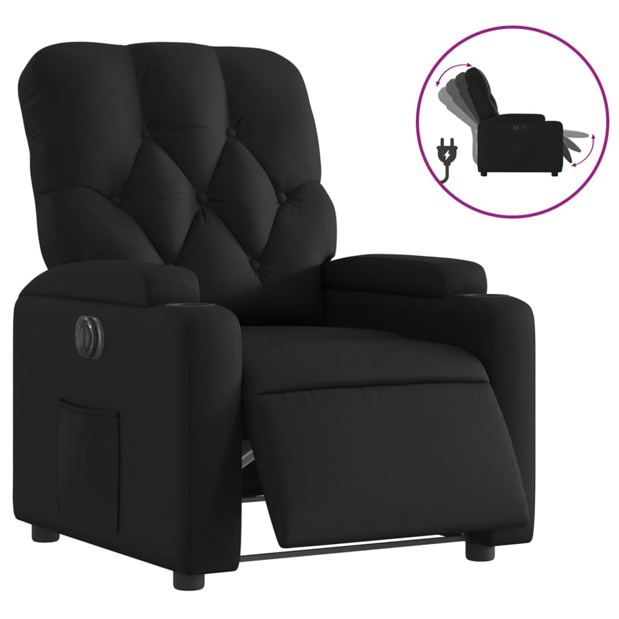 Fauteuil elektrisch verstelbaar kunstleer zwart Nee Elektrisch verstelbaar